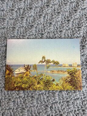 Visiting Cruise Ship at Ocho Rios Jamaica W.I. Postcard